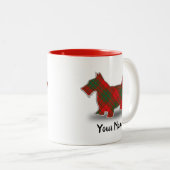 Scottish Clan Cumming Red Tartan Scottish Terrier Zweifarbige Tasse (VorderseiteRechts)