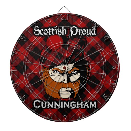 Scottish Clan Cunningham Tartan Dartboard Dartscheibe (vorne)
