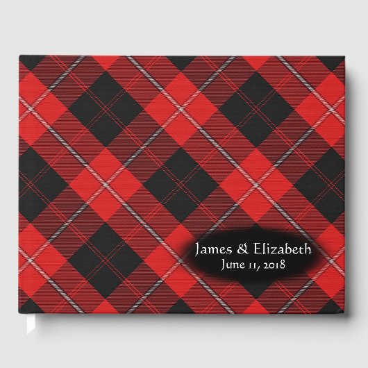 Scottish Clan Cunningham Tartan Kariert Wedding Gästebuch (Vorderseite)