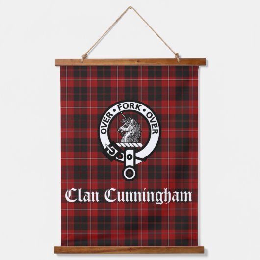Scottish Clan Cunningham Wappen Abzeichen Wandteppich Mit Holzrahmen (Vorderseite)