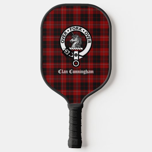 Scottish Clan Cunningham Wappen und Tartan Pickleball Schläger (Rückseite)
