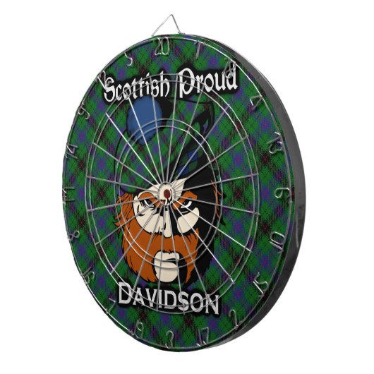 Scottish Clan Davidson Tartan Dartboard Dartscheibe (Vorderseite rechts)