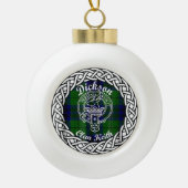 Scottish Clan Dickson Tartan und Wappen Keramik Kugel-Ornament (Vorderseite)