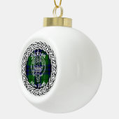 Scottish Clan Dickson Tartan und Wappen Keramik Kugel-Ornament (Rechts)
