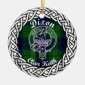Scottish Clan Dixon Tartan und Wappen Keramik Ornament (Vorne)