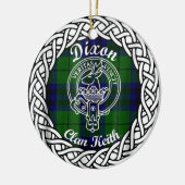 Scottish Clan Dixon Tartan und Wappen Keramik Ornament (Links)