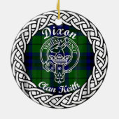 Scottish Clan Dixon Tartan und Wappen Keramik Ornament (Hinten)