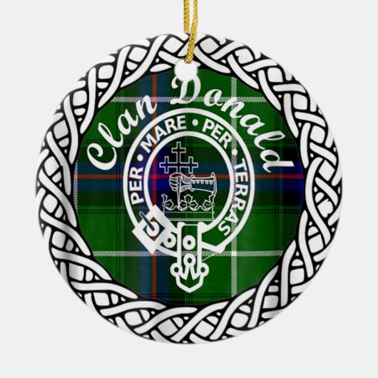 Scottish Clan Donald Tartan und Wappen Keramik Ornament (Vorne)