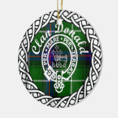 Scottish Clan Donald Tartan und Wappen Keramik Ornament (Links)
