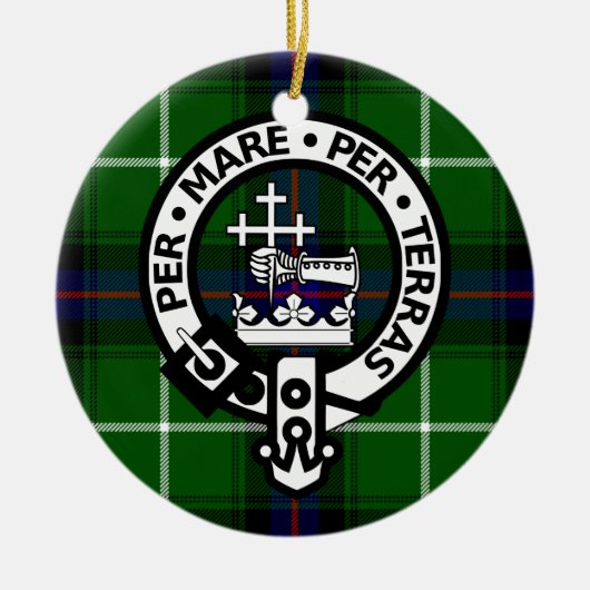 Scottish Clan Donald Tartan und Wappen Keramikornament (Vorne)