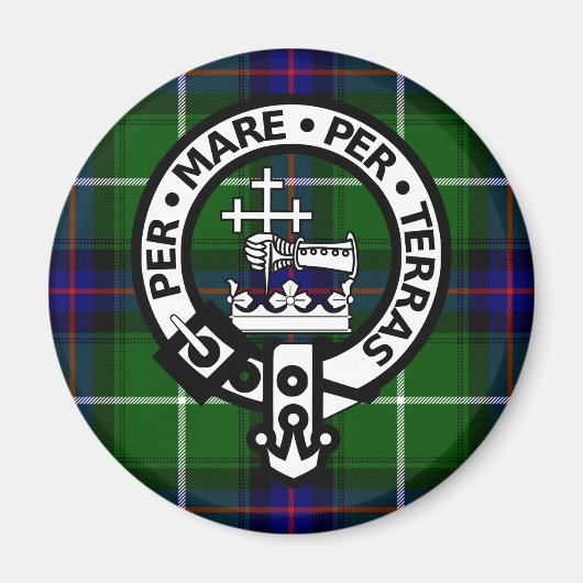 Scottish Clan Donald Tartan und Wappen Magnet (Vorne)