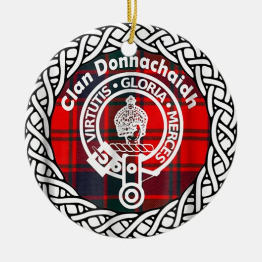Scottish Clan Donnachaidh Tartan und Wappen Keramik Ornament (Vorne)