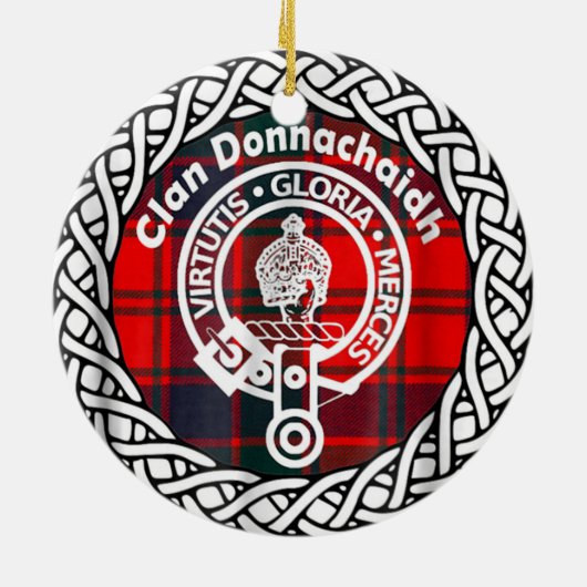 Scottish Clan Donnachaidh Tartan und Wappen Keramik Ornament (Hinten)