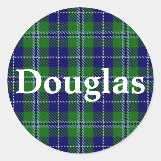 Scottish Clan Douglas Tartan Kariert Runder Aufkleber (Vorderseite)