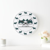 Scottish Clan Douglas Tartan Kariert Scottie Dogs Große Wanduhr (Zuhause)