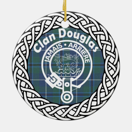 Scottish Clan Douglas Tartan und Wappen Keramik Ornament (Hinten)