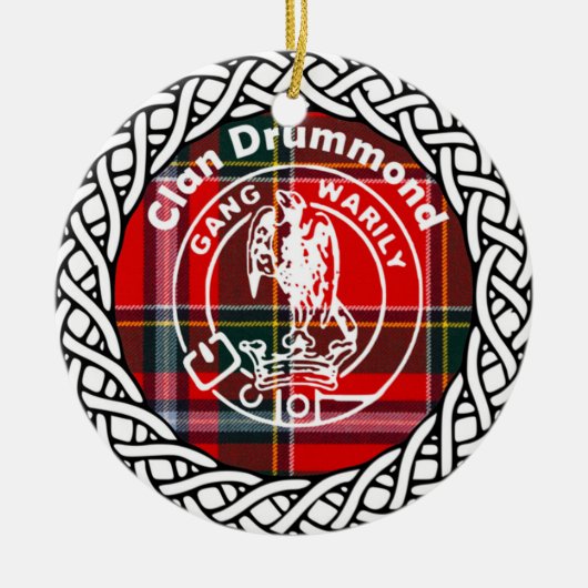 Scottish Clan Drummond Tartan und Wappen Keramik Ornament (Vorne)