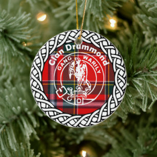 Scottish Clan Drummond Tartan und Wappen Keramik Ornament