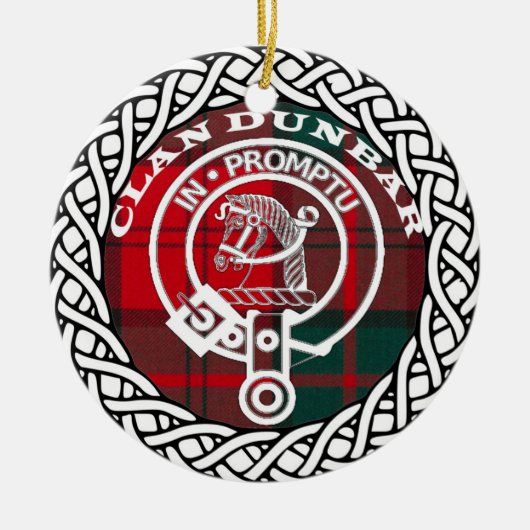 Scottish Clan Dunbar Tartan und Wappen Keramik Ornament (Vorne)
