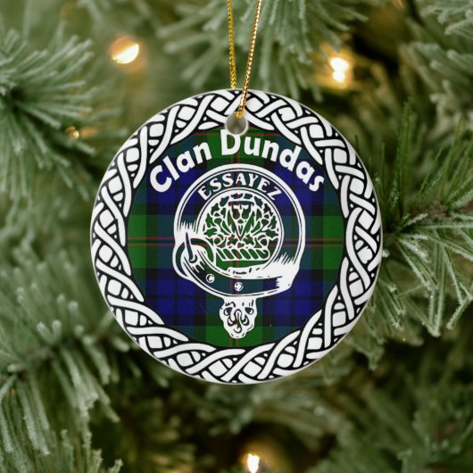 Scottish Clan Dundas Tartan und Wappen Keramik Ornament (Baum)