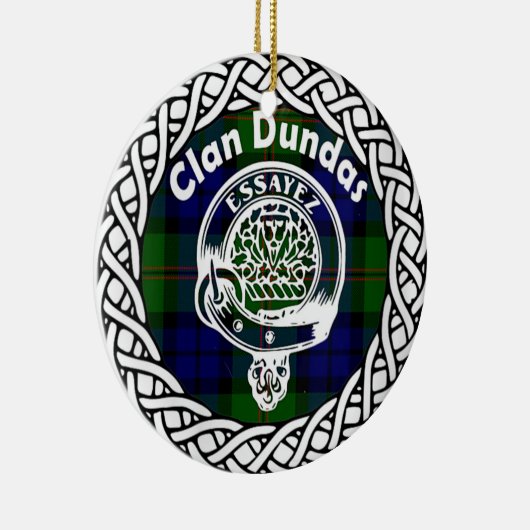 Scottish Clan Dundas Tartan und Wappen Keramik Ornament (Rechts)