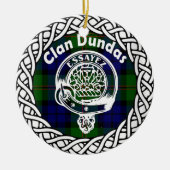 Scottish Clan Dundas Tartan und Wappen Keramik Ornament (Vorne)