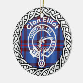 Scottish Clan Eliiot Tartan und Wappen Keramik Ornament (Links)