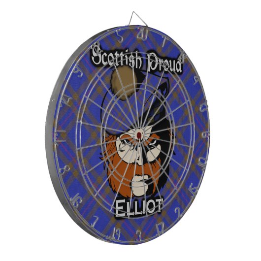 Scottish Clan Elliot Tartan Dartboard Dartscheibe (Vorderseite Links)