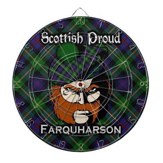 Scottish Clan Farquharson Tartan Dartboard Dartscheibe (vorne)