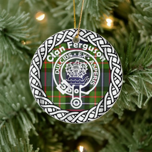 Scottish Clan Ferguson Tartan und Wappen Keramik Ornament (Baum)