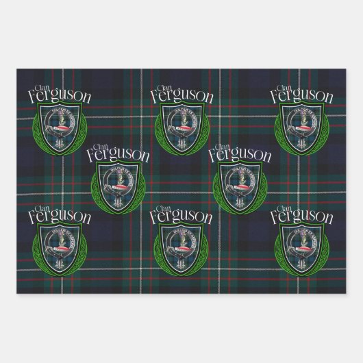 Scottish Clan Ferguson Tartan & Wappen Geschenkpapier Set (Vorderseite 2)