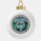 Scottish Clan Forbes Tartan und Wappen Keramik Kugel-Ornament (Vorderseite)