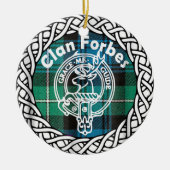 Scottish Clan Forbes Tartan und Wappen Keramik Ornament (Vorne)