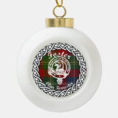 Scottish Clan Foster Tartan und Wappen Keramik Kugel-Ornament (Vorderseite)