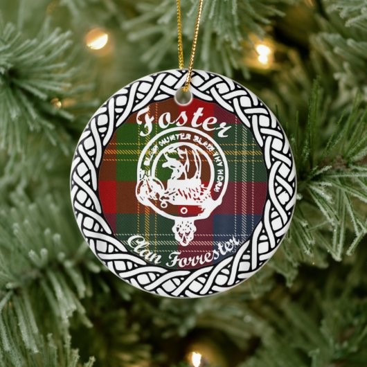 Scottish Clan Foster Tartan und Wappen Keramik Ornament (Baum)