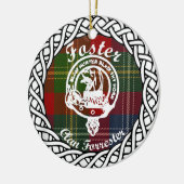 Scottish Clan Foster Tartan und Wappen Keramik Ornament (Links)