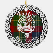Scottish Clan Foster Tartan und Wappen Keramik Ornament (Hinten)