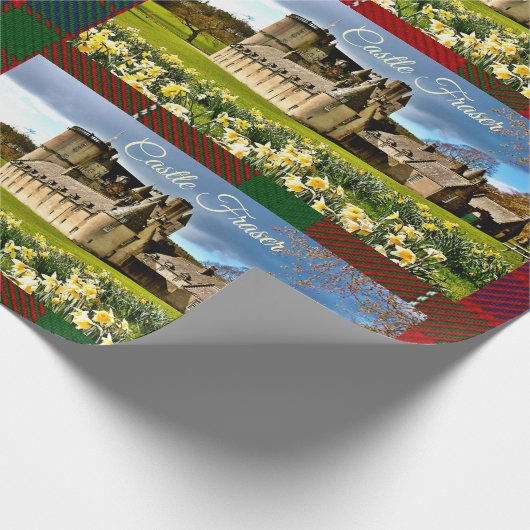 Scottish Clan Fraser Castle Tartan Wrapping Paper Geschenkpapier (Ecke)
