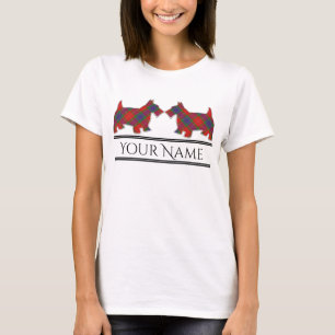 Scottish Clan Fraser Tartan Scottie Dogs T-Shirt