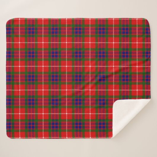 Scottish Clan Fraser von Lovat Tartan Kariert Sherpadecke (Vorderseite (Horizontal))