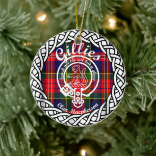 Scottish Clan Gillies Tartan und Wappen Keramik Ornament