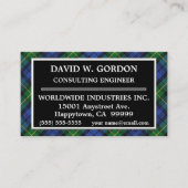 Scottish Clan Gordon Tartan Kariert Visitenkarte (Vorderseite)