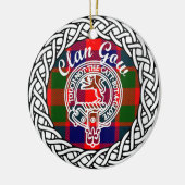 Scottish Clan Gow Tartan und Wappen Keramik Ornament (Links)