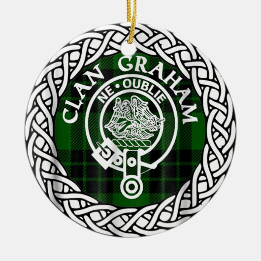 Scottish Clan Graham Tartan und Wappen Keramik Ornament (Vorne)