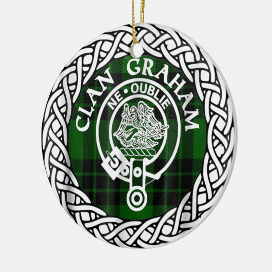 Scottish Clan Graham Tartan und Wappen Keramik Ornament (Links)