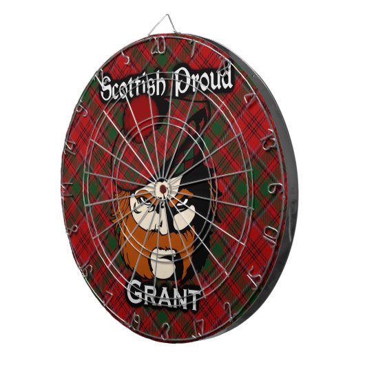 Scottish Clan Grant Tartan Dartboard Dartscheibe (Vorderseite rechts)