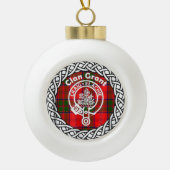 Scottish Clan Grant Tartan und Wappen Keramik Kugel-Ornament (Vorderseite)