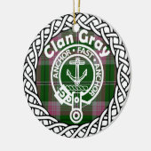 Scottish Clan Gray Tartan und Wappen Keramik Ornament (Links)