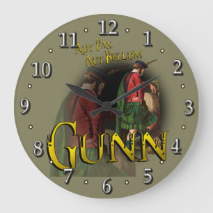 Scottish Clan Gunn Tartan Große Wanduhr