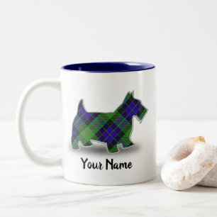 Scottish Clan Gunn Tartan Scottish Terrier Zweifarbige Tasse